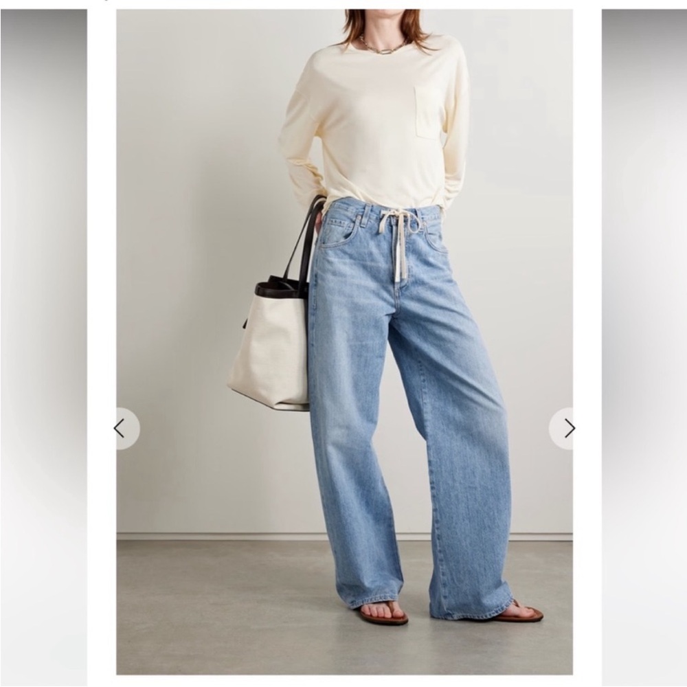Citizens Of Humanity Brynn Drawstring Trouser Wide Leg Jeans in Blue Lace 24